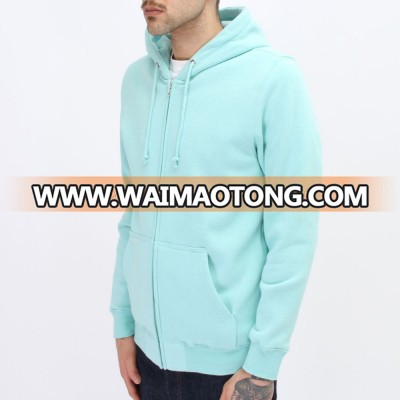 Mint Green Color Zipper Hoodie