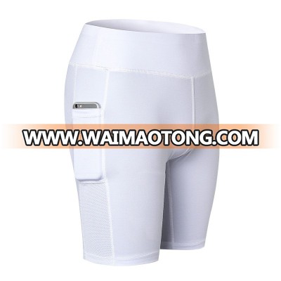 Custom Compression Yoga Shorts With Mobile Pocket